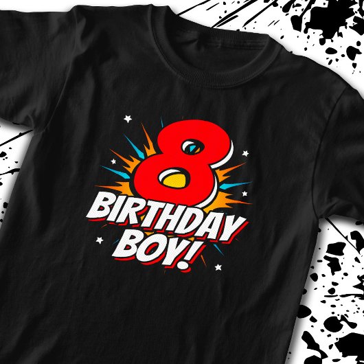 Superheld Birthday Boy - 8 Jahre alt - 8. Geburtst T-Shirt