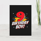 Superheld Birthday Boy - 9 Jahre alt - 9. Geburtst Karte (Vorderseite)