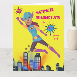 Superheld Birthday Girl Fantastic Sensational Karte