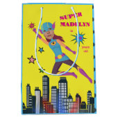 Superheld Birthday Girl Fantastic Sensational Mittlere Geschenktüte (Vorderseite)