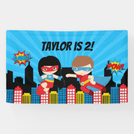 Superheld Birthday Party Background Banner Boy Gir