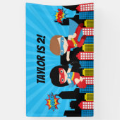 Superheld Birthday Party Background Banner Boy Gir (Vertikal)