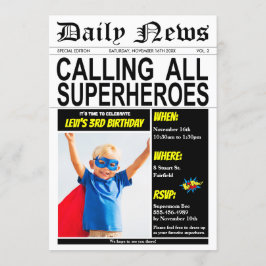 Superheld Birthday Party Super Hero Boy Foto Einladung