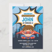 Superheld, Braunhaar, Party Einladung 12x18 (Vorderseite)