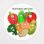 Superheld, buntes Gemüse Etiketten (Design 2)