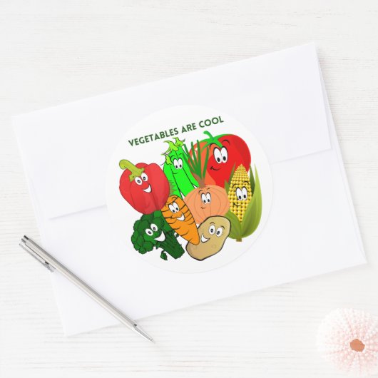 Superheld, buntes Gemüse Runder Aufkleber (Umschlag)