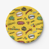 Superheld-buntes Spaß-Muster Pappteller (Vorderseite)