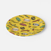 Superheld-buntes Spaß-Muster Pappteller (Schrägansicht)