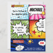 Superheld-Comic-Buch-Adoptions-Party Einladung (Vorderseite)