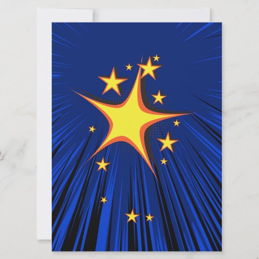 Superheld-Comic-Buch-Adoptions-Party Einladung (Rückseite)