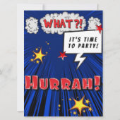 Superheld-Comic-Buch-Adoptions-Party Einladung (Rückseite)