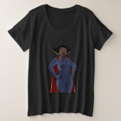 Superheld-Dame Große Größe T-Shirt (Design vorne)
