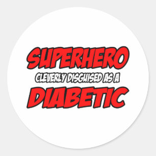 Superheld... Diabetisch Runder Aufkleber
