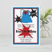 Superheld-Einladungen Einladung (Stehend Vorderseite)