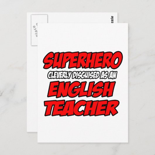 Superheld... Englischlehrer Postkarte (Vorne/Hinten)