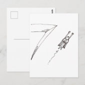 Superheld-Flug-Cartoon Postkarte (Vorne/Hinten)