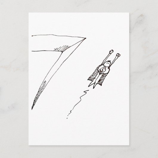 Superheld-Flug-Cartoon Postkarte (Vorderseite)