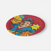 Superheld 🦸 Geburtstag Fantastisches Kid-Budget Pappteller (Schrägansicht)