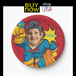 Superheld 🦸 Geburtstag Fantastisches Kid-Budget Pappteller