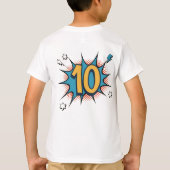 Superheld-Geburtstagsjungen Outfit T-Shirt (Rückseite)