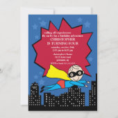 Superheld-Geburtstagsparty Einladung (Vorderseite)