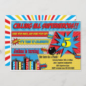 Superheld-Geburtstagsparty Einladung (Vorne/Hinten)