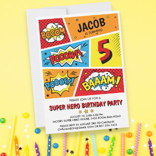 Superheld-Geburtstagsparty lädt jedes Alter ein Einladung