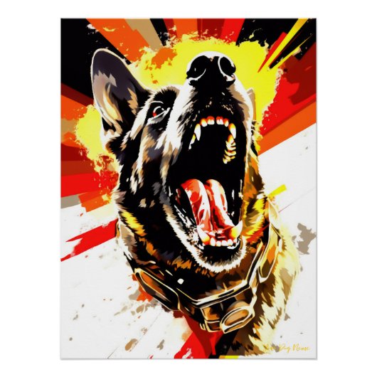 Superheld German Shepherd Dog 01 - Ignacio Richter Poster (Vorderseite)