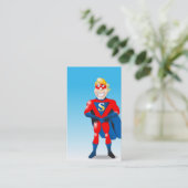 Superheld-Geschäfts-Karten-Muschel Visitenkarte (Stehend Vorderseite)