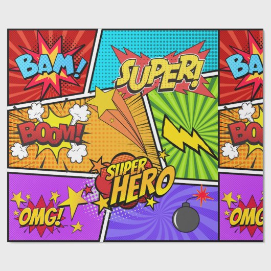 Superheld  geschenkpapier (Flach)