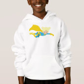 Superheld Girl, Blonde Hair, Held, Gelbes Kap Hoodie (Vorderseite)