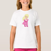 Superheld Girl, Blonde Hair, Niedliches Mädchen, r T-Shirt (Vorderseite)