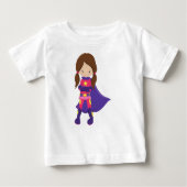 Superheld Girl, Braunhaar, Niedliches Mädchen, Lil Baby T-shirt (Vorderseite)