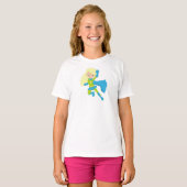 Superheld Girl, Niedlich Girl, Blonde Hair, Blue C T-Shirt (Vorne ganz)