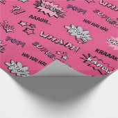 Superheld-Girly Muster Geschenkpapier (Ecke)