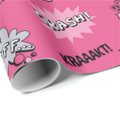 Superheld-Girly Muster Geschenkpapier (Rolleneckpunkt)