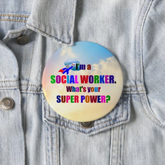 Superheld "Ich bin Sozialarbeiter" Button (Beispiel)