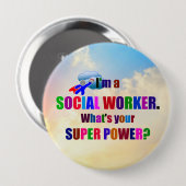 Superheld "Ich bin Sozialarbeiter" Button (Vorne & Hinten)