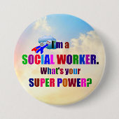 Superheld "Ich bin Sozialarbeiter" Button (Vorderseite)