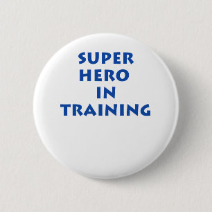 Superheld im Training Button
