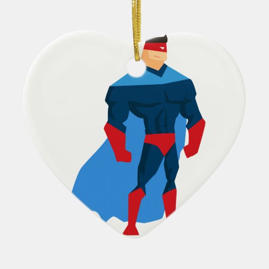 Superheld in der Aktion Keramikornament (Vorne)