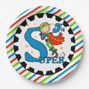 Superheld-Jungen-3. Geburtstags-PapierTeller Pappteller