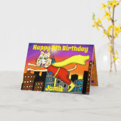 Superheld-Katzen-Gruß-Karte Karte (Gelbe Blume)