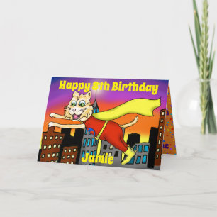 Superheld-Katzen-Gruß-Karte Karte