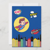 Superheld-Kindergeburtstag mit veränderbarer Leben Einladung (Rückseite)