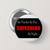 Superheld-Kunstlehrer Button (Vorne & Hinten)