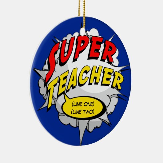 Superheld-Lehrer-Gewohnheit Keramik Ornament (Rechts)