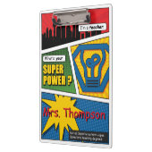 Superheld-Lehrer Klemmbrett (Links)