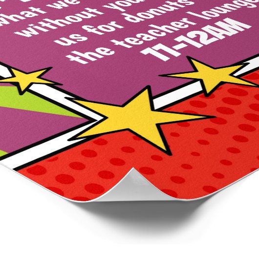 Superheld Lehrer Lehrerwoche Poster (Ecke)