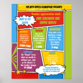 Superheld Lehrer Lehrerwoche Poster (Vorne)